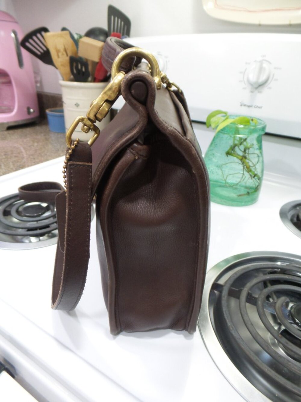Vintage Coach Willis Bag 9927 Mahogany Brown Leather Crossbody Satchel - Picture 6 of 10